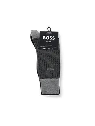 BOSS | Chaussettes, lot de 2, gris moyen | schwarz